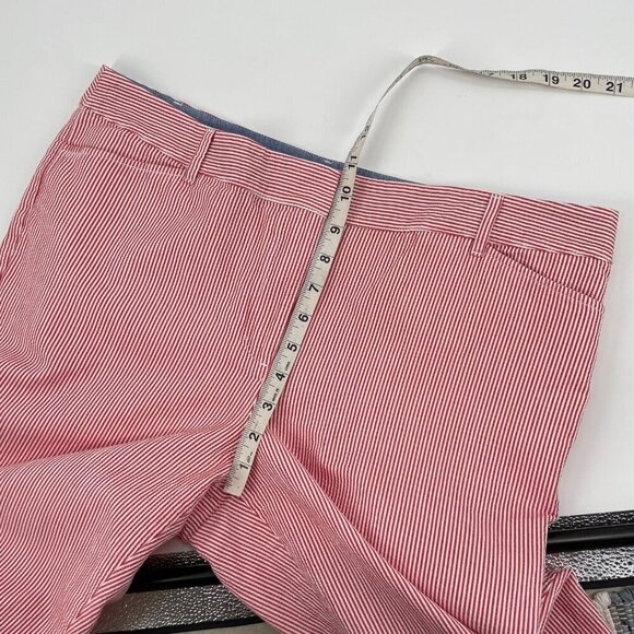 Talbots Red White Striped Seersucker Perfect Crop Pants Women's Size 14 Petite - Picture 5 of 6